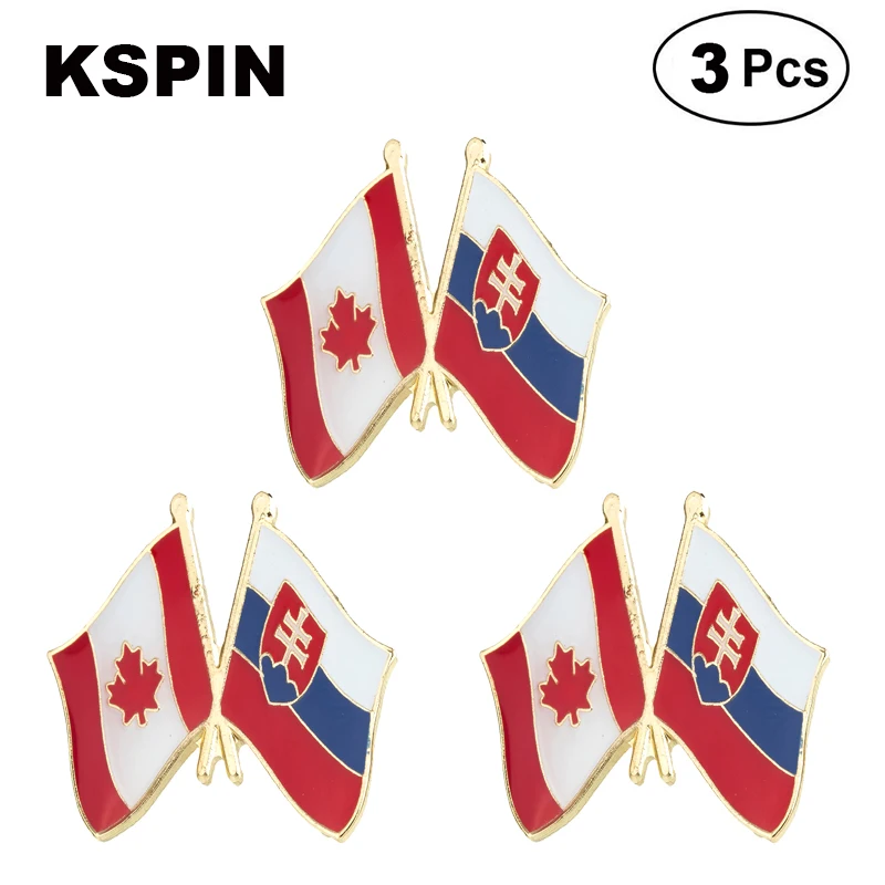 

Canada & Slovakia Frendship Lapel Pin Brooches Pins Flag badge Brooch Badges