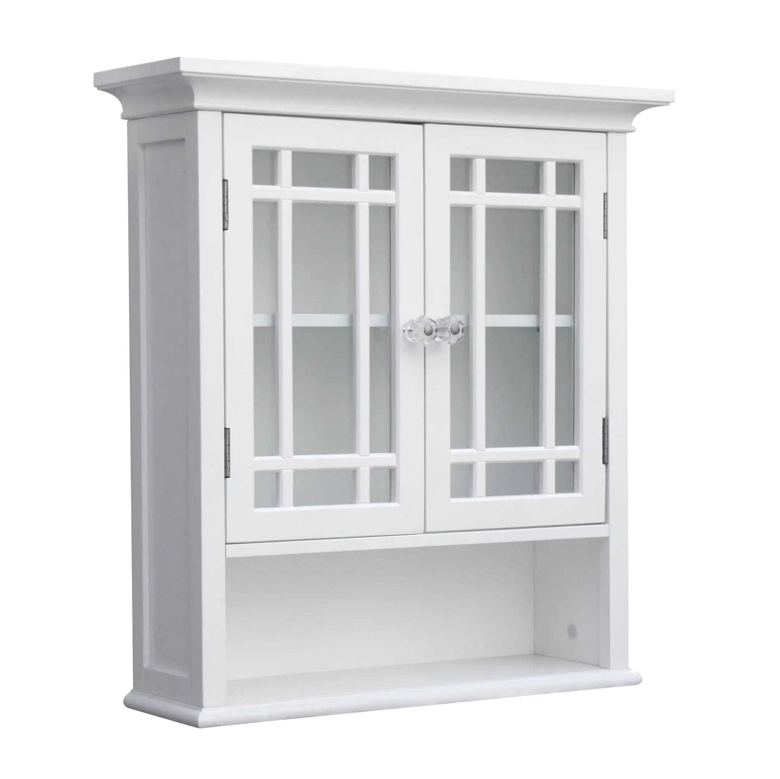 

Neal Removable Wooden Wall Cabinet with 2 Glass Doors, White