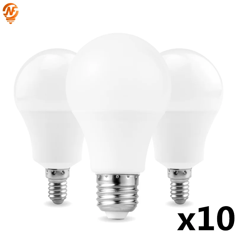 10pcs/lot LED E14 LED Bulb E27 LED Lamp AC 220V 240V 3W 6W 9W 12W 15W 18W 20W 24W Lampada LED Spotlight Table Lamp Lamps Light