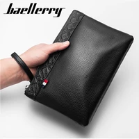 genuine leather mens clutch bag luxury brand cowhide soft bag business simple high quality large capacity bags with hand strap