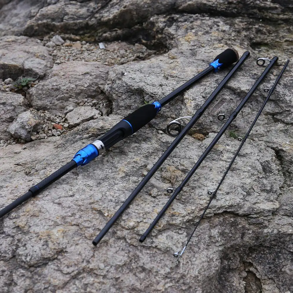 Sougayilang Casting Spinning Fishing Rod Carbon Fiber 1.8-2.1M 4 Section Lure Freshwater SaltWater Travel Tackle | Спорт и