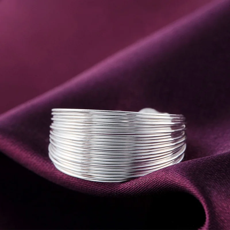 

Новинка 2020, женское ювелирное изделие из серебра 925 пробы, винтажное, в этническом стиле, изысканное, Открытое кольцо с несколькими линиями, ...