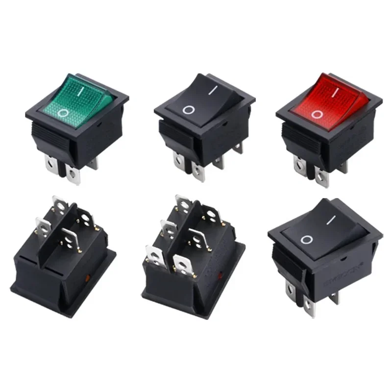 Фото 4/6 Pin16A 250V KCD4 DPST Кулисный переключатель ВКЛ-ВЫКЛ 25x31 мм Защелкивающийся автомобильный морской №4
