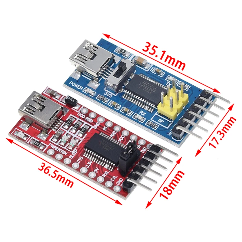 Модуль последовательного адаптера FT232RL FTDI USB 3 В 5 в TTL для Arduino FT232 Pro Mini 232 |