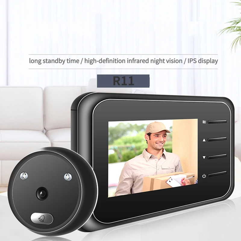 2.4 inch Video Peephole Doorbell Camera Video-eye Auto Record Electronic Ring Night View Digital Door Viewer Entry Home Security