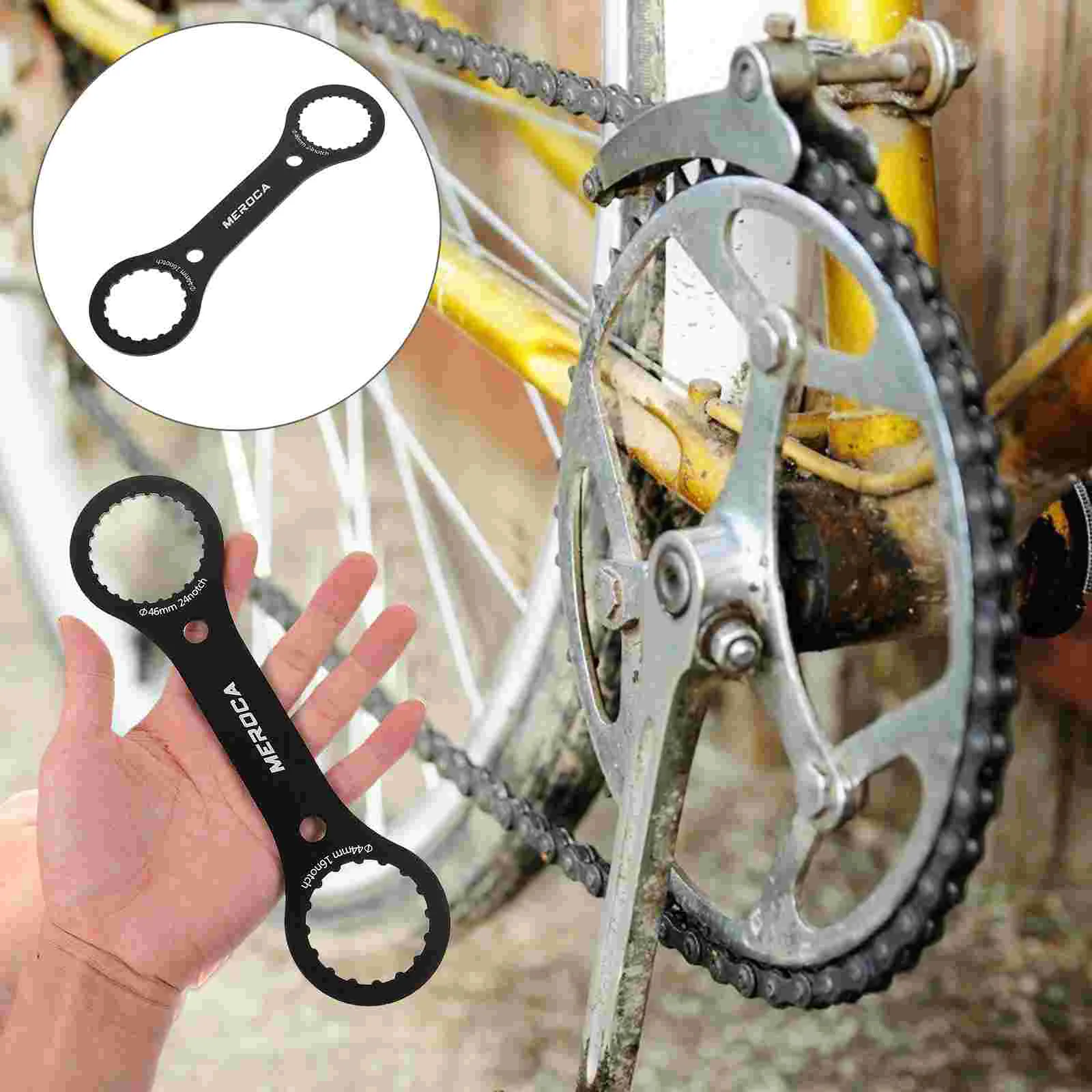 

Bicycle Wrench Socket Bike Repair Spanner Remove Tool Crankset Remover Aluminum Alloy Removal Bicycles Axle