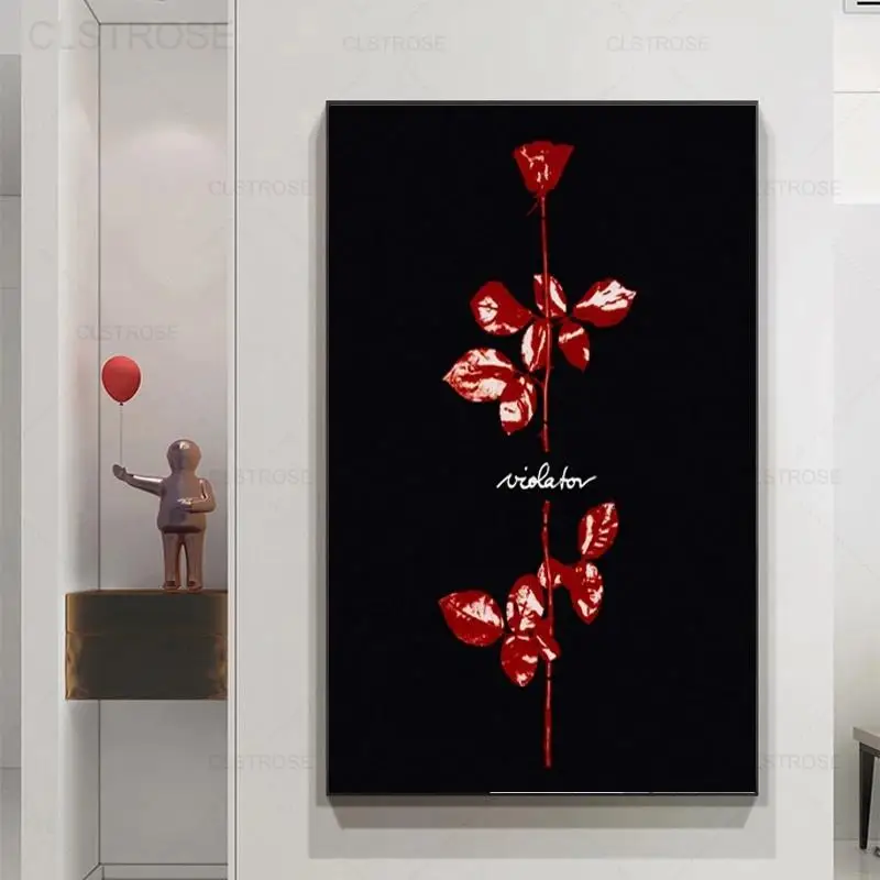 

Violator Music Album Rose Poster Nordic Music Singer Star Canvas Painting Modern Wall Art Picture for Living Room Bedroom Decor