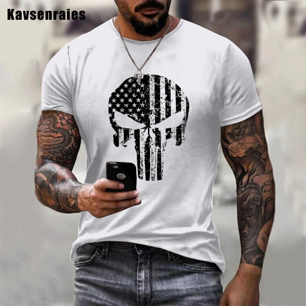 

Футболка Мужская/женская из полиэстера с 3D-принтом черепа, круглым вырезом