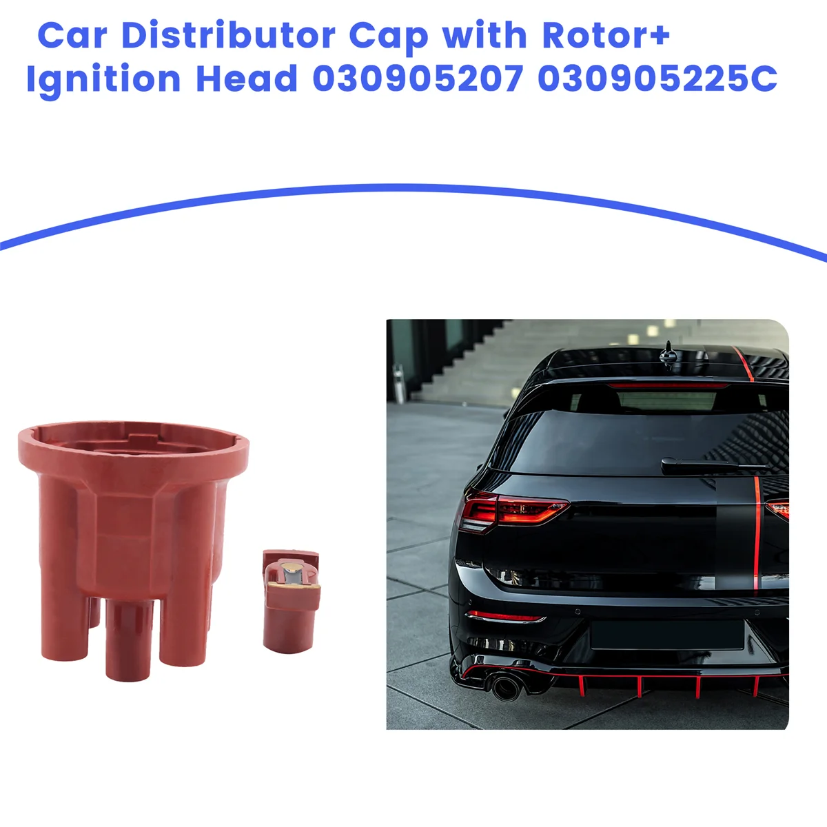 Крышка автомобильного распределителя с ротором + головкой зажигания 030905207 030905225 C
