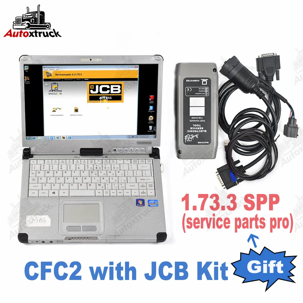 Электронный инструмент, экскаватор для JCB с ноутбуком CFC2, электронный инструмент для мастер, инструмент для диагностики сельского хозяйства