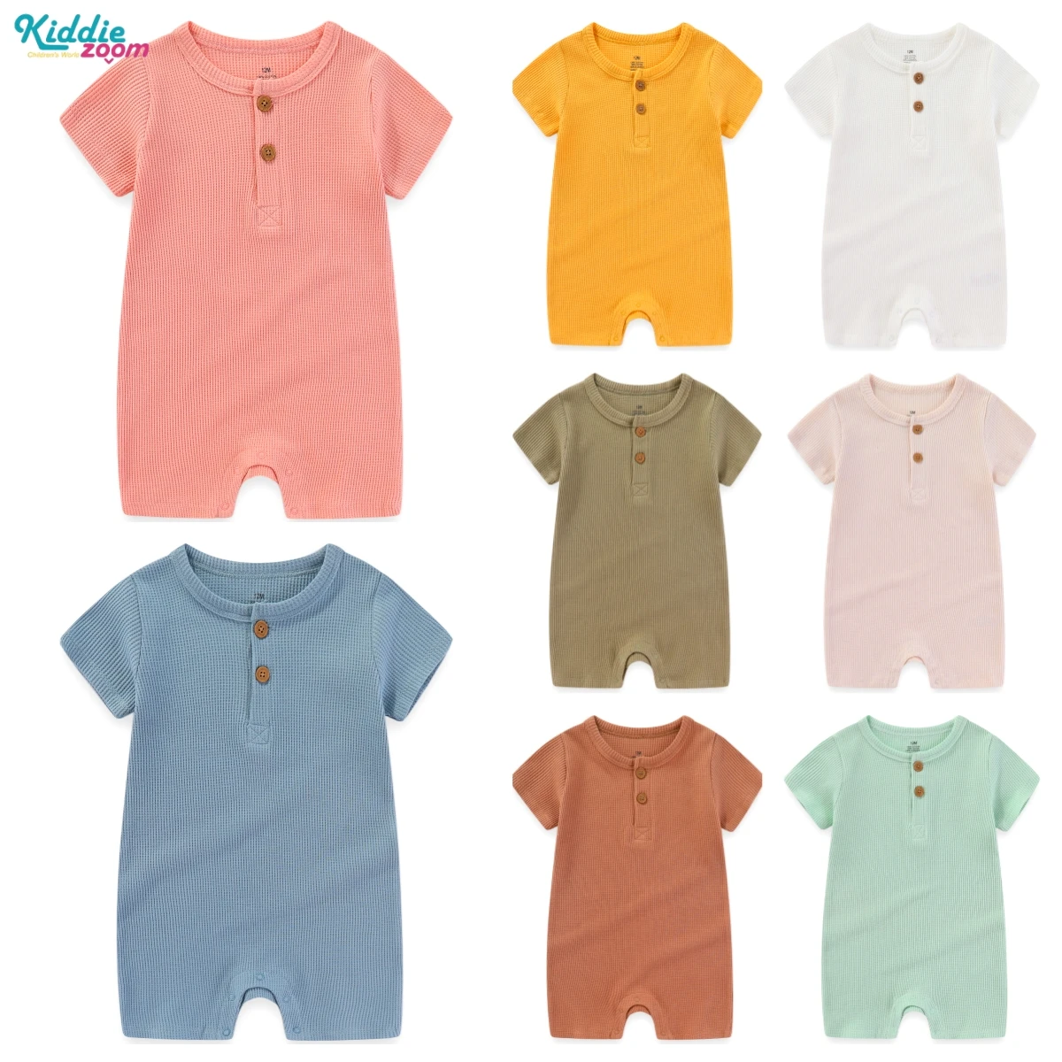 Хлопковая вафельная Одежда для маленьких девочек 0-24 месяцев 2 предмета