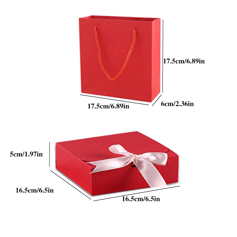 10 упаковок Подарочная коробка Рождественская подарочная с лентой Бумажные