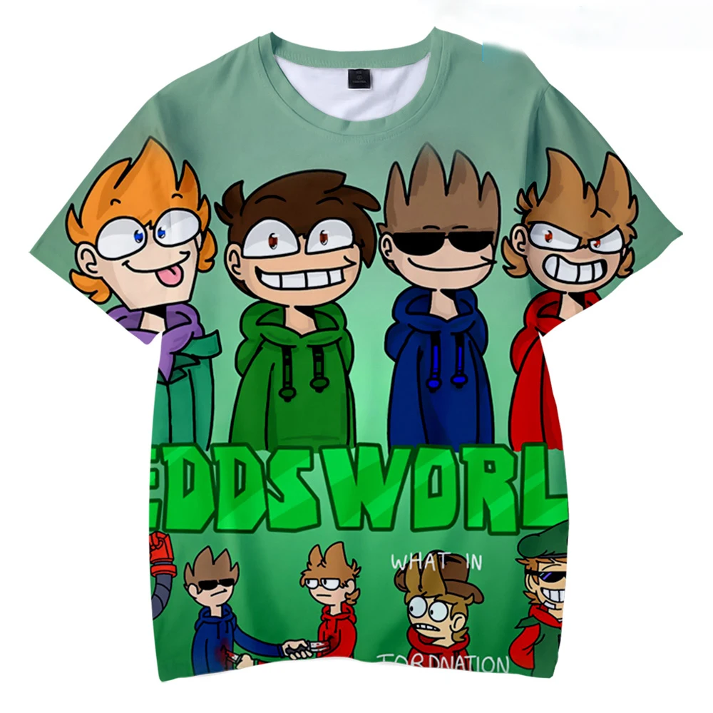 

Футболка в стиле аниме Eddsworld для мужчин и женщин, модная тенниска оверсайз, детские топы в стиле хип-хоп для мальчиков и девочек, футболки в стиле игры EDDSWORLD, Детская рубашка