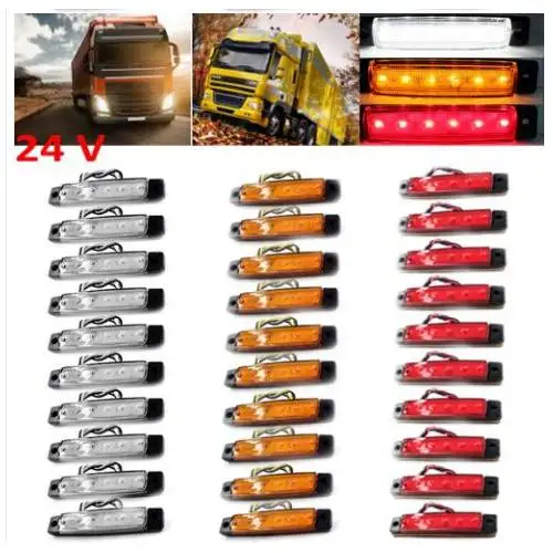 

Truck Tractor Ledli̇ Side Marker Lamp (10 Pcs) 24v 6 Ledli̇
