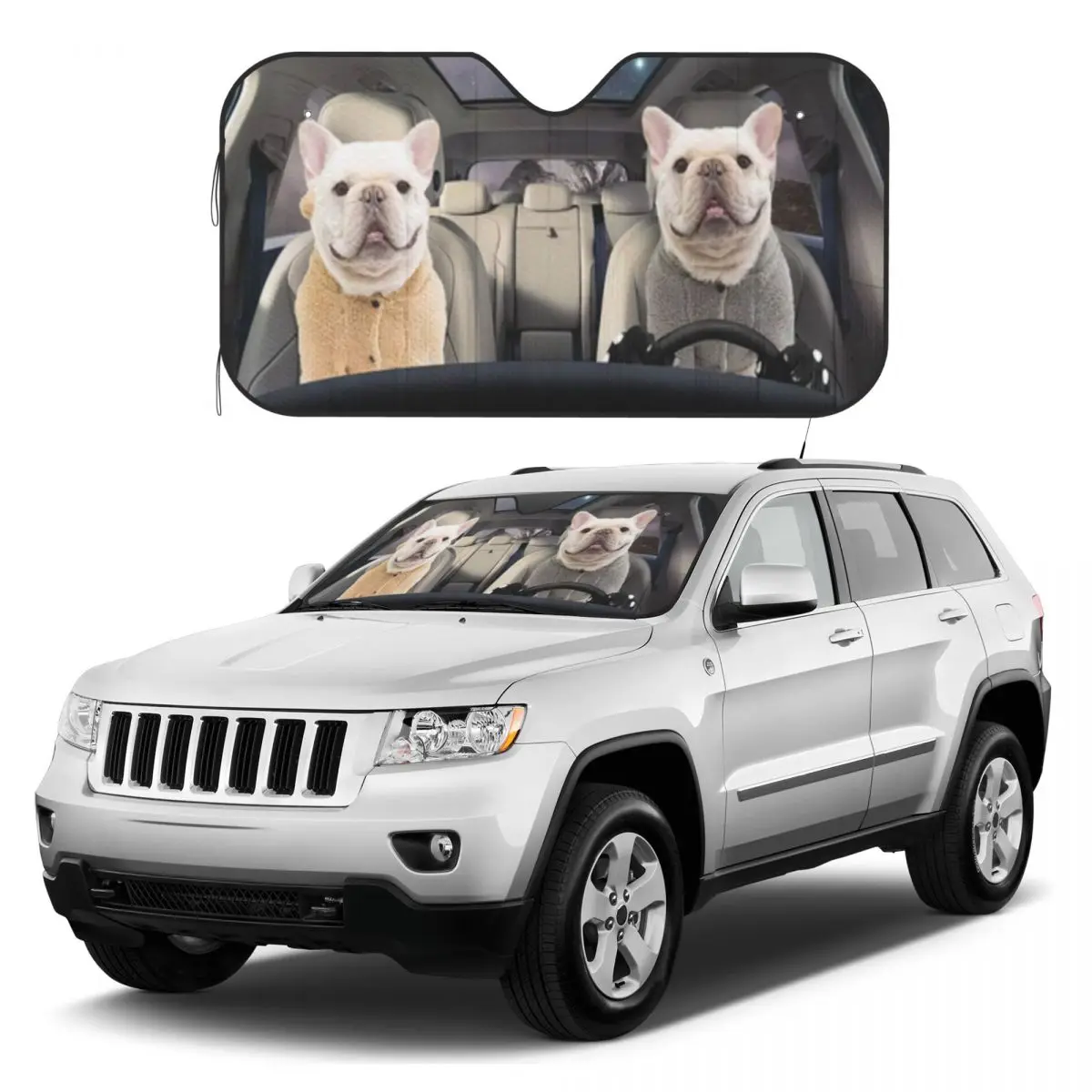 

GearhumanD French Bulldog Custom Sunshades Reflector Anti Uv Custom Car Sunshade Sun Shade