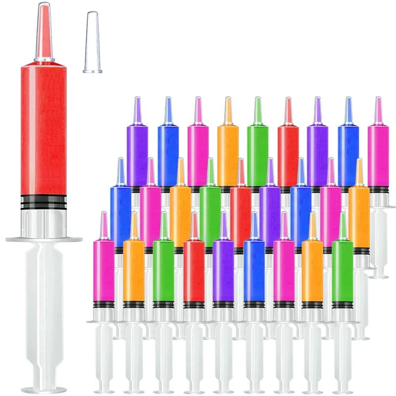 

50 Pack Syringes With Tip Cap, 20Ml Party Liquid Syringe Suringes For Halloween, Christmas, Thanksgiving, Party Easy Install