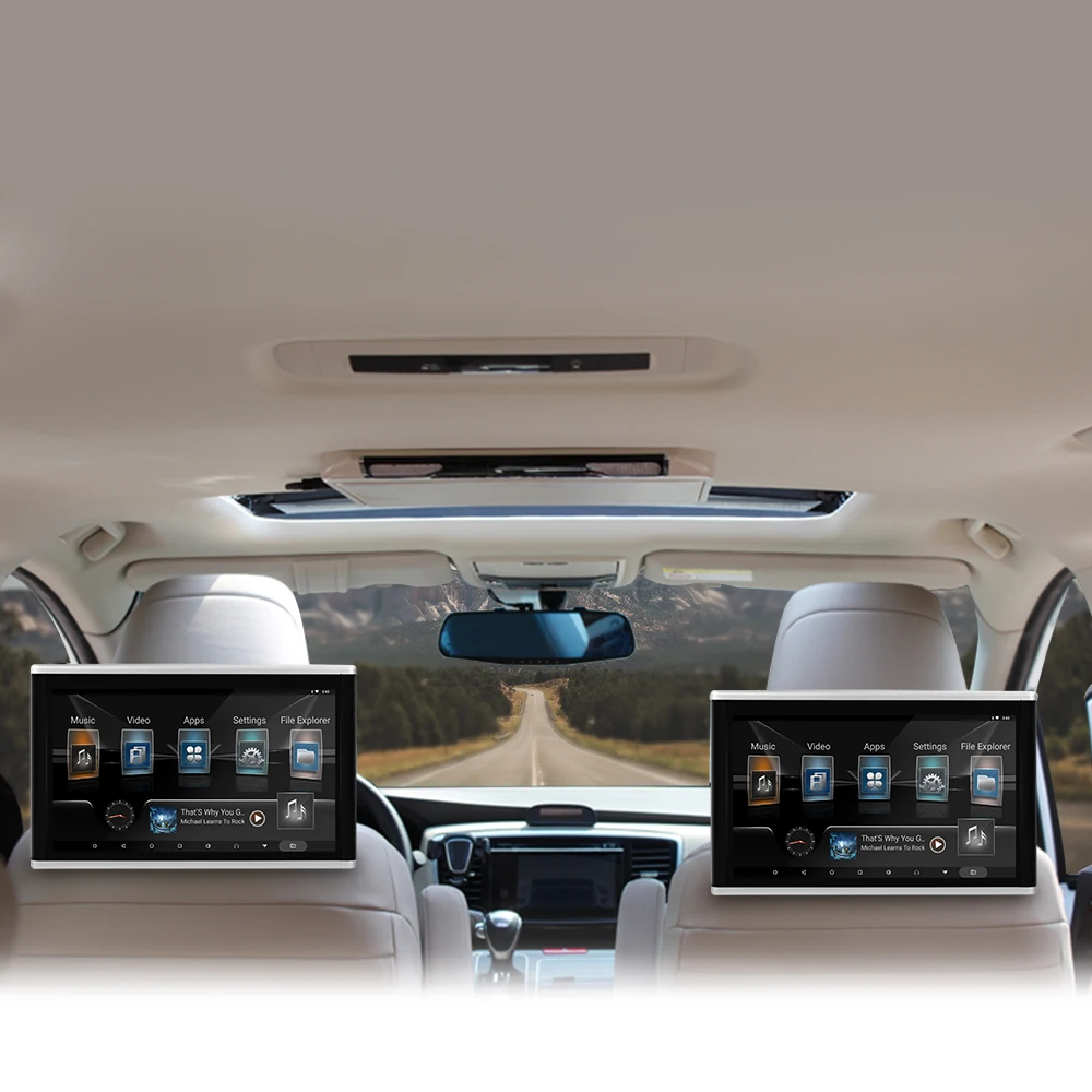 $148.63 Carsanbo 10.1 Inch Headrest Display Android Auto Headrest MP5 Monitors 1080P Video Tablet Multimedia WIFI/Bluetooth Movie Player