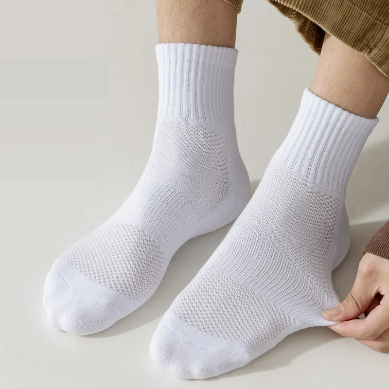 5 Пар Мужских Хлопковых Носков С Дышащей Сеткой Спортивные Тонкие Повседневные