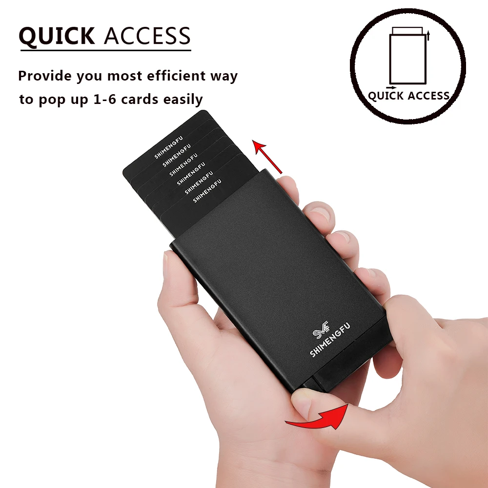 RFID Men Momen Smart Wallet Credit Bank Card Holder Cover Case Purse Aluminum Alloy Business Casual Mini Wallet Brand PU Purse