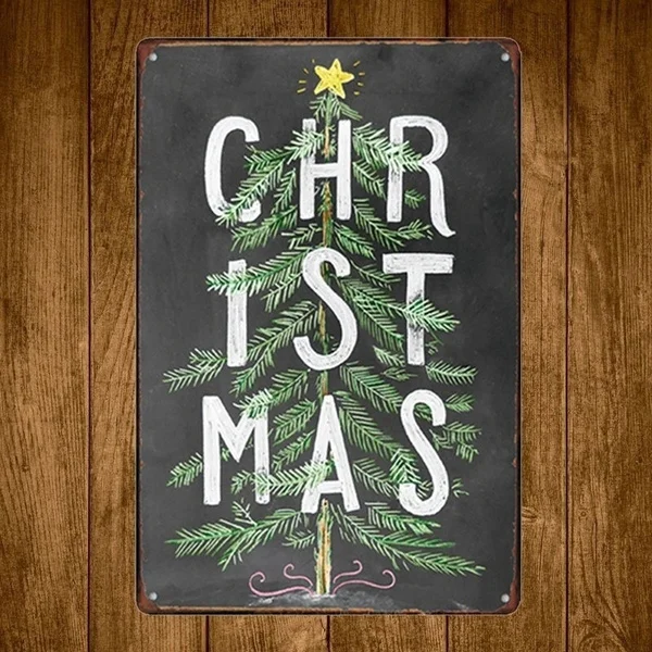 

Christmas Vintage Tin Signs Craft Tin Sign Retro Metal Painting Antique Iron Poster Bar Pub Signs Wall Art Sticker 20x30 Cm