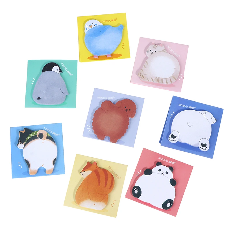 

30sheets Cute Animal Sticky Note Bookmark Kawaii Cat Penguin N Times Memo Pad Message Planner Notes Office Stationery Supplies