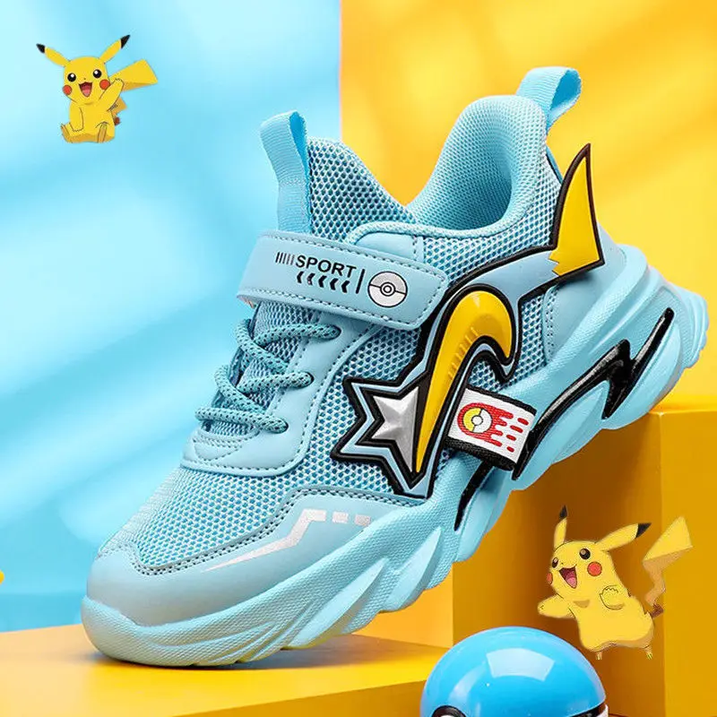 Детская спортивная обувь Pikachu для мальчиков и девочек кроссовки бега досуга с