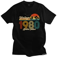 vintage 1980 limited edition t shirt men short sleeve 40 years old 40th birthday gift t shirt fitted 100 cotton tshirt clothing