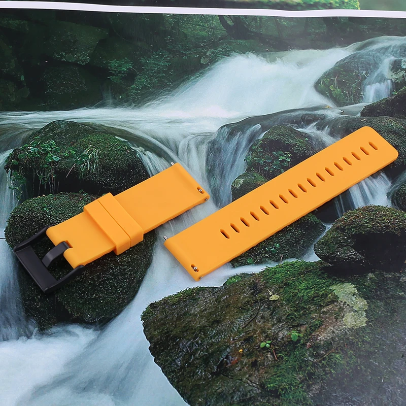 Фото Силиконовый ремешок для часов 24 мм для Suunto 9 Baro Spartan Sport Wrist HR Traverse Alpha, водонепроницаемый быстросъемный резиновый ремешок для умных часов №4