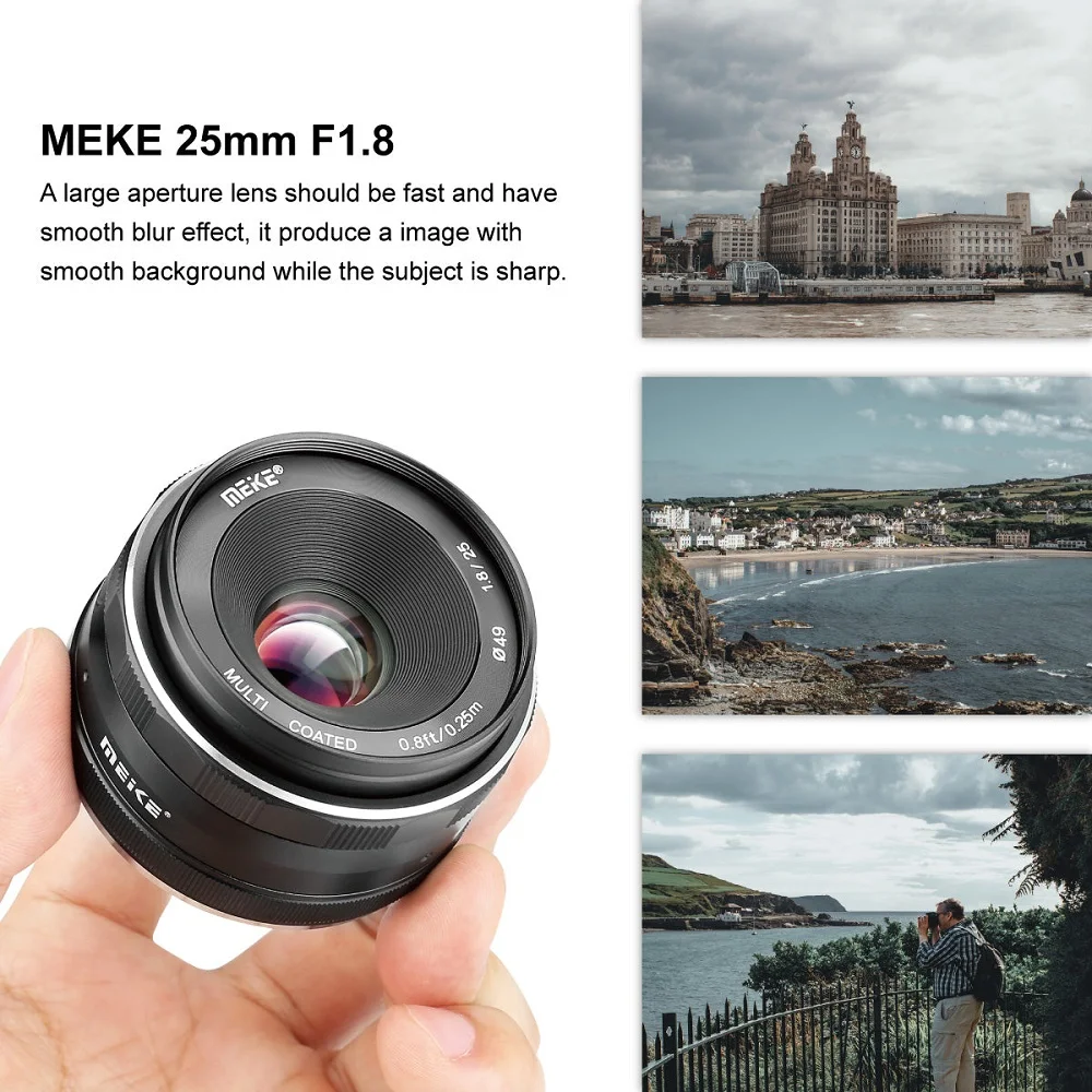 Широкоугольный объектив Meike 25 мм F1.8 APS-C с ручной фокусировкой для Sony E Mount A7 A7II A7R A7RII
