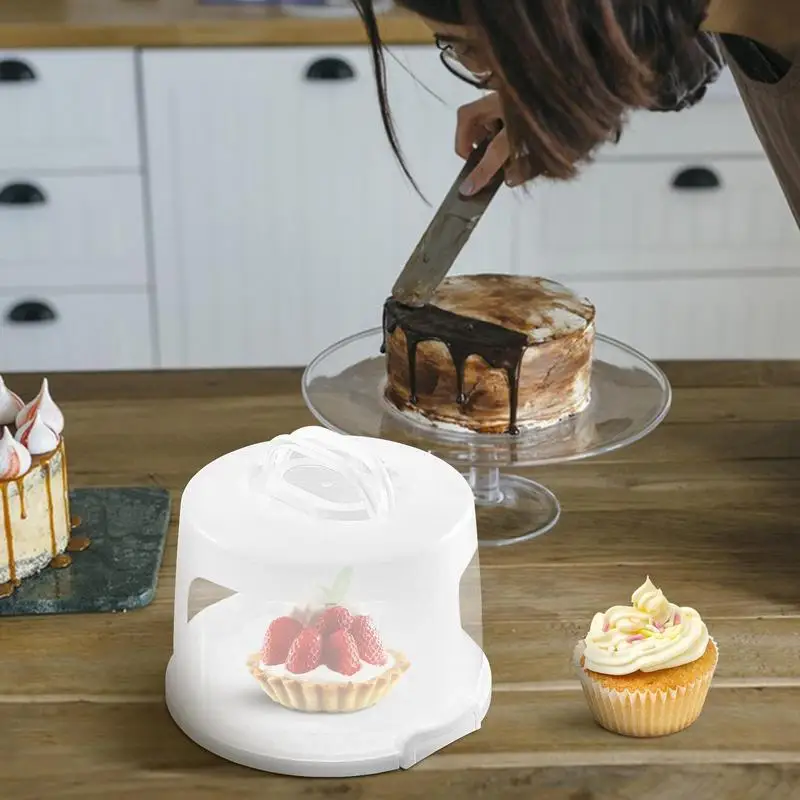 Cake Carrier Box Transparent Cupcake Holder Portable Dessert