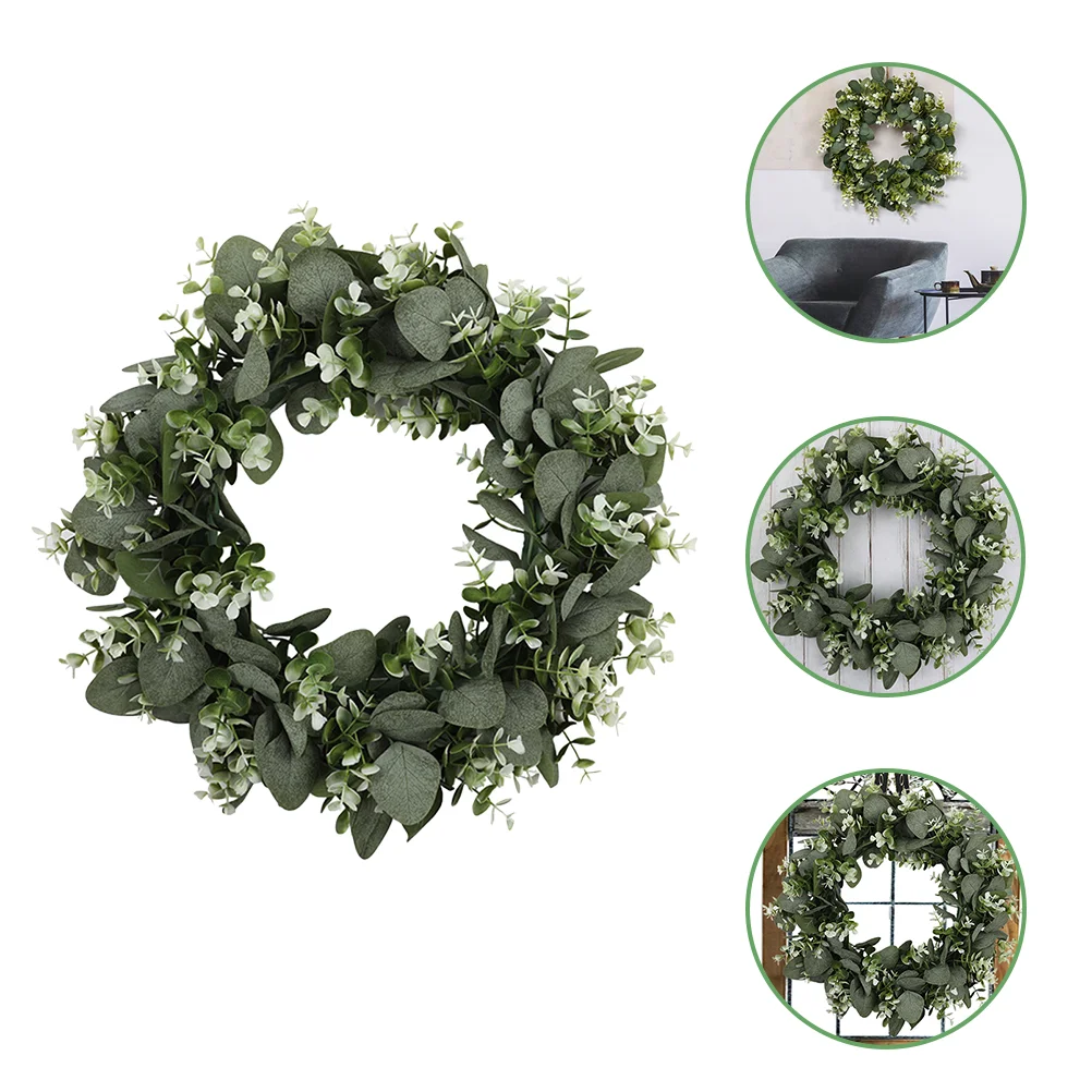 

Wreath Green Eucalyptus Artificial Wreaths Front Door Spring Faux Summer Decor Outside Clearance Leaves