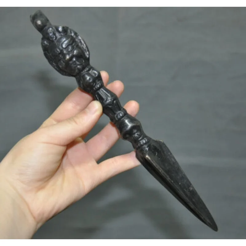 

Тибетская искусственная Махакала, злый Бог, статуя Будды, голова Vajra Phurpa, кинжал