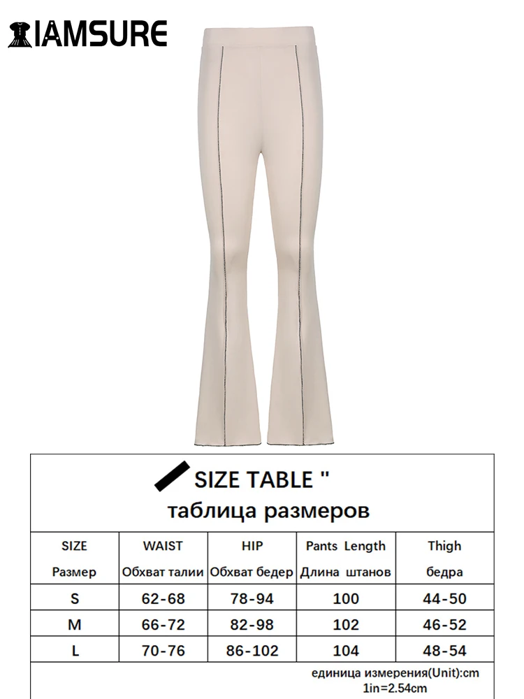 IAMSURE Sexy Slim Flare Pants Summer High-Waist Trousers Wide Leg Pants Women 2021 Fashion Casual Holiday Boot Cut Legging Lady