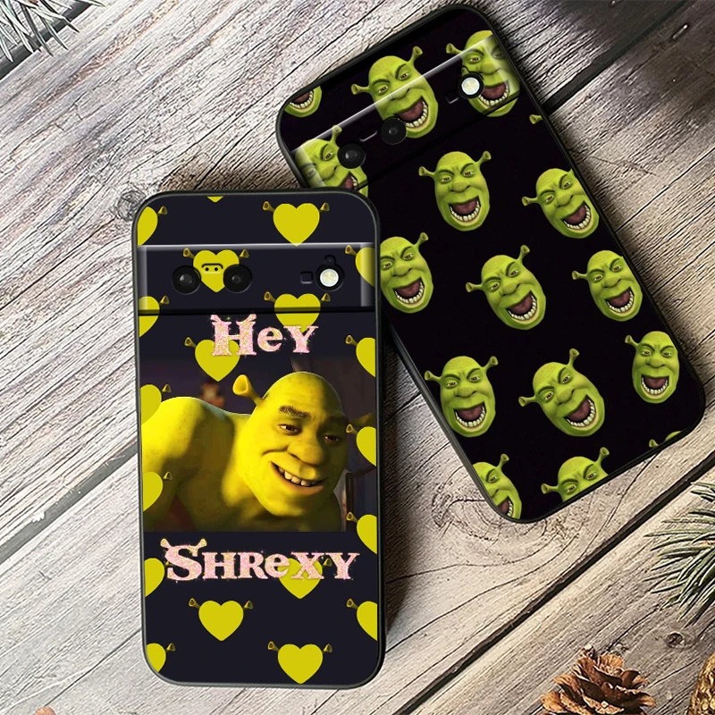 Аниме шрекс арт для Google Pixel 9 8 7A 7 6A 6 5A 5 4 4A XL искусственная черная силиконовая