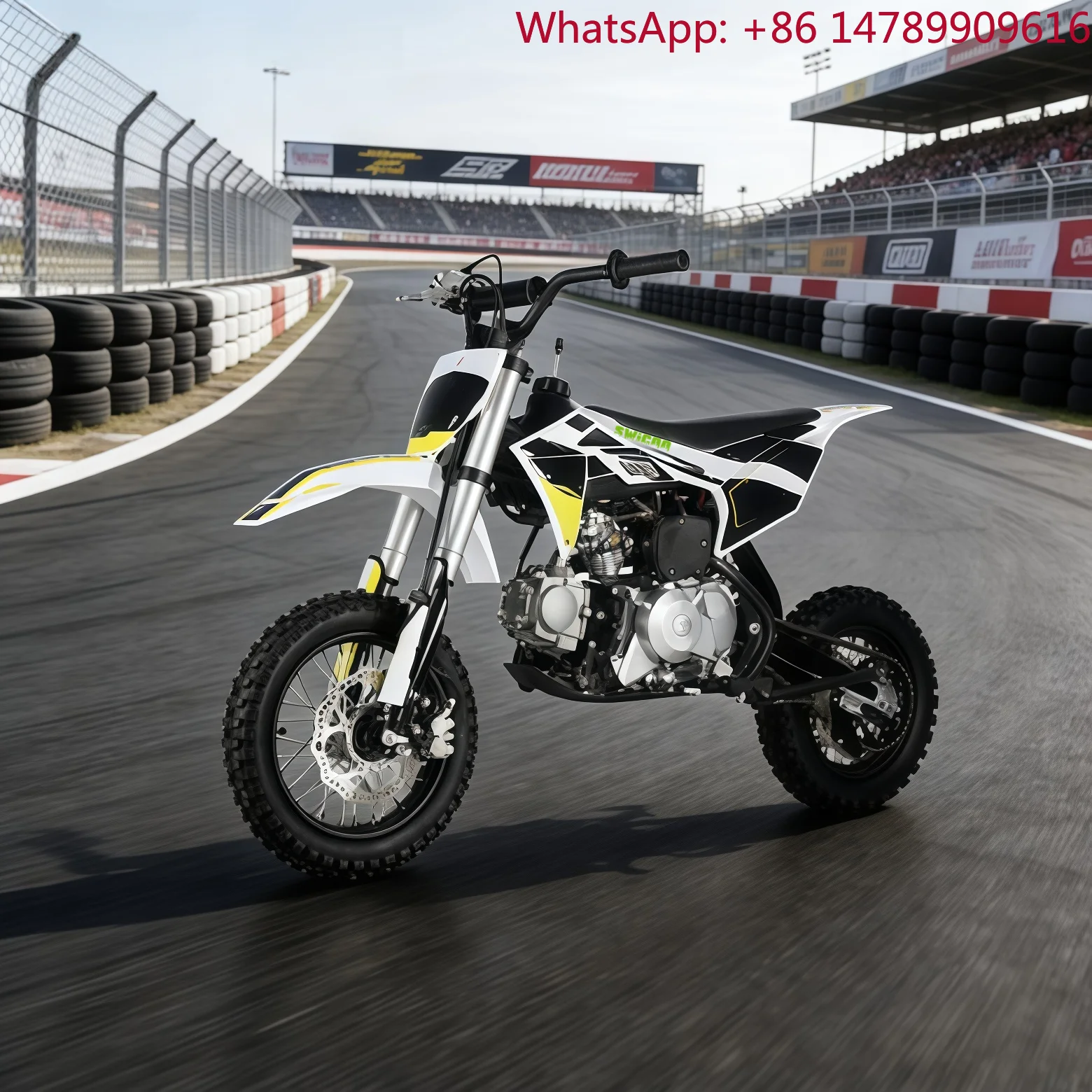 Фото Мини-мотоцикл MotoKids MotoSWICOO High Performance HS110, 4-тактный, с воздушным охлаждением, для бездорожья, легкий дизайн, для дикой местности №1
