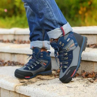 high quality mens fashion high top warm outdoor hiking boots mens professional training waterproof hiking safety work shoes