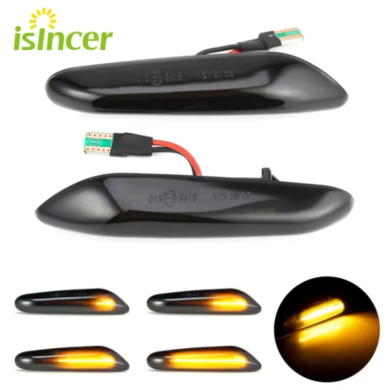 

2x светодиодные динамические Боковые указатели поворота, световой индикатор, указатель поворота, лампа для BMW E90, E91, E92, E60, E87, E82, E46 без ошибок