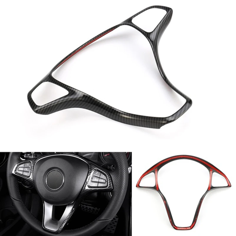 

Carbon Fiber Type Steering Wheel Cover For Benz C-Class W205 14-17 /