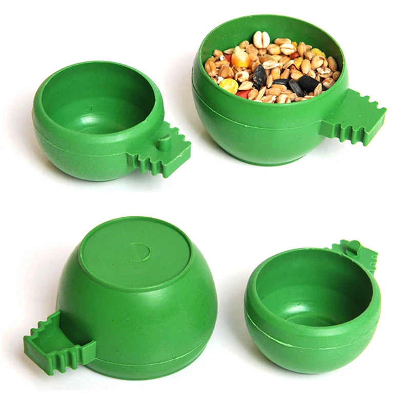 

5pcs Mini Bird Parrot Feeding Bowls Food Water Feeder for Pigeons Plastic Cage Sand Cup Feeding Holder Pet Bird Accessories