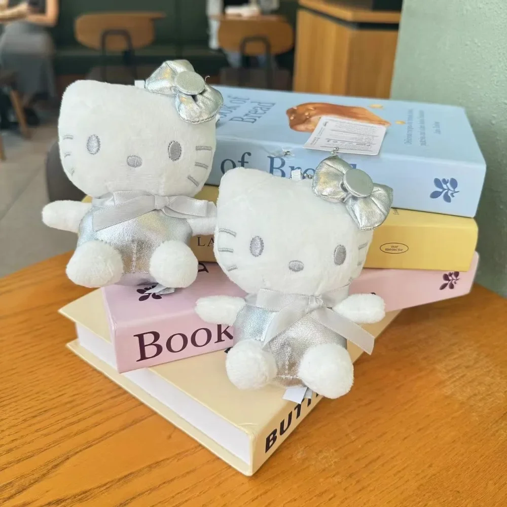 Kawaii Sanrio мультфильм серебряный кулон Hello Kitty экшн-фигурка наряд украшение для