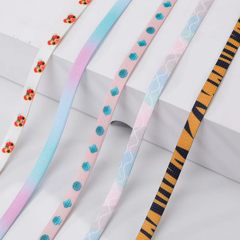 

Gradient Shoelaces Creative Unisex 5 Color Leopard Tiger Ripple Shoes Laces Shoes Strings Flat Canvas Sneakers Flat