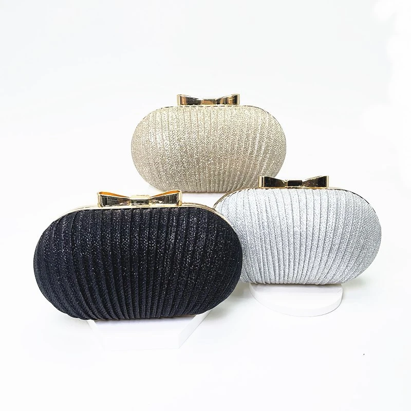 

CYY Hundred Pleated Butterfly Goose Egg Evening Bag Oval Women's Handbag Banquet Bag Party Dress Chain Bag for Women
