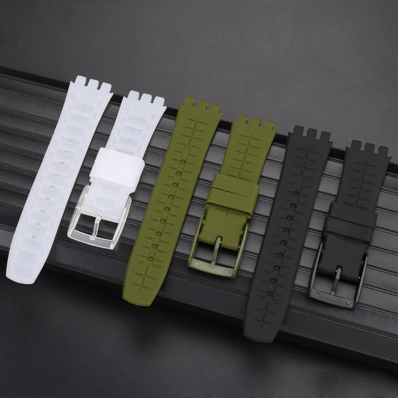 

Ремешок силиконовый для часов, черный, зеленый, белый, 19 мм