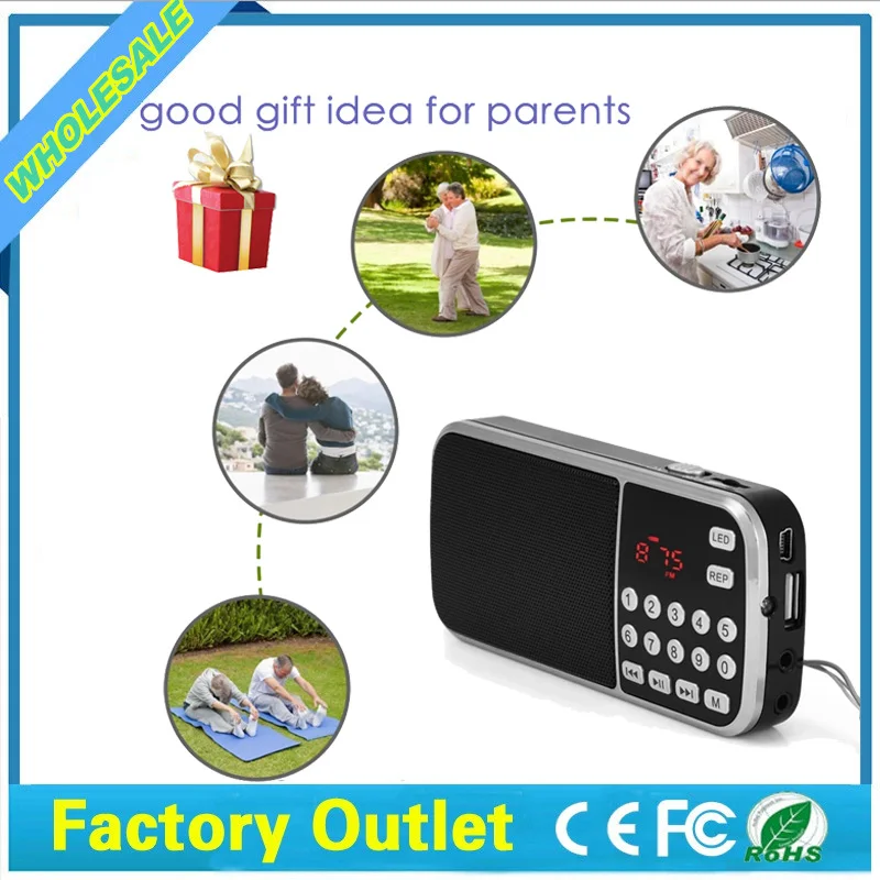 

Portable Mini FM Speaker Support Flashlight TF Card USB AUX Outdoor Loudspeaker Music Player Sound Box For Parents Friend Gift