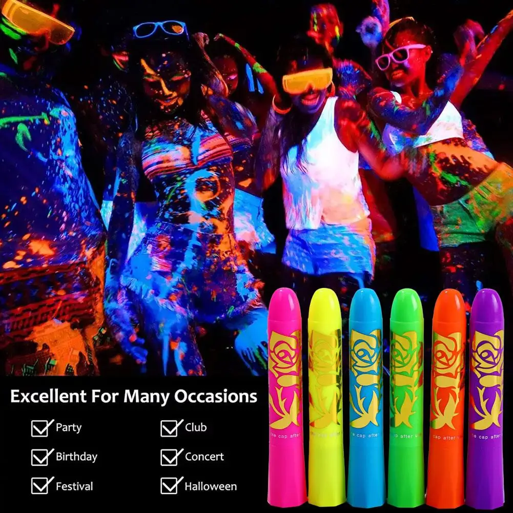 Новый высококачественный цветной карандаш для лица 6 шт. яркий цвет неоновый