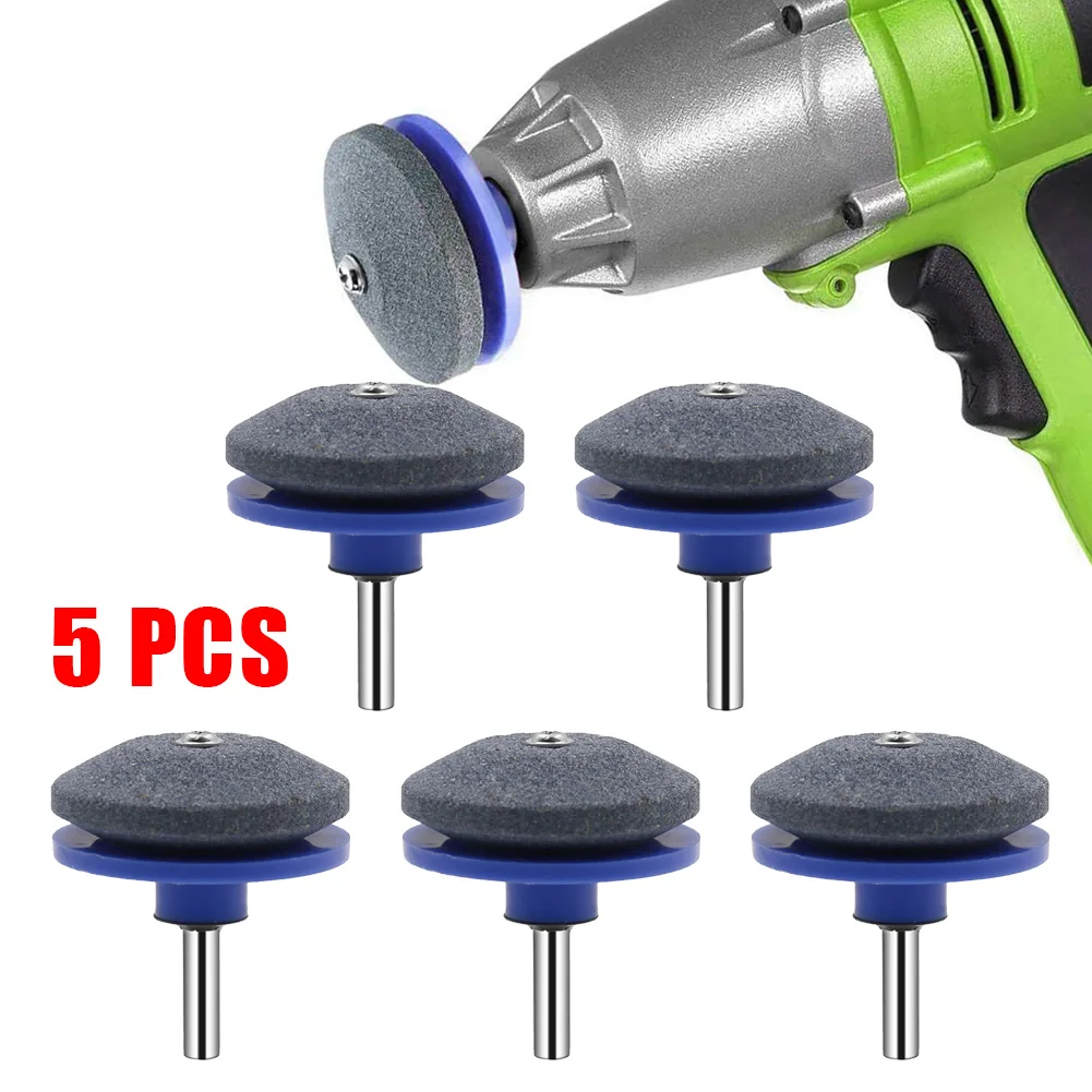 

5PCS Lawn Mower Blade Sharpener Blue For Sharpening Lawn Blade Drill Blade Mower Sharpener Grinding Garden Tool