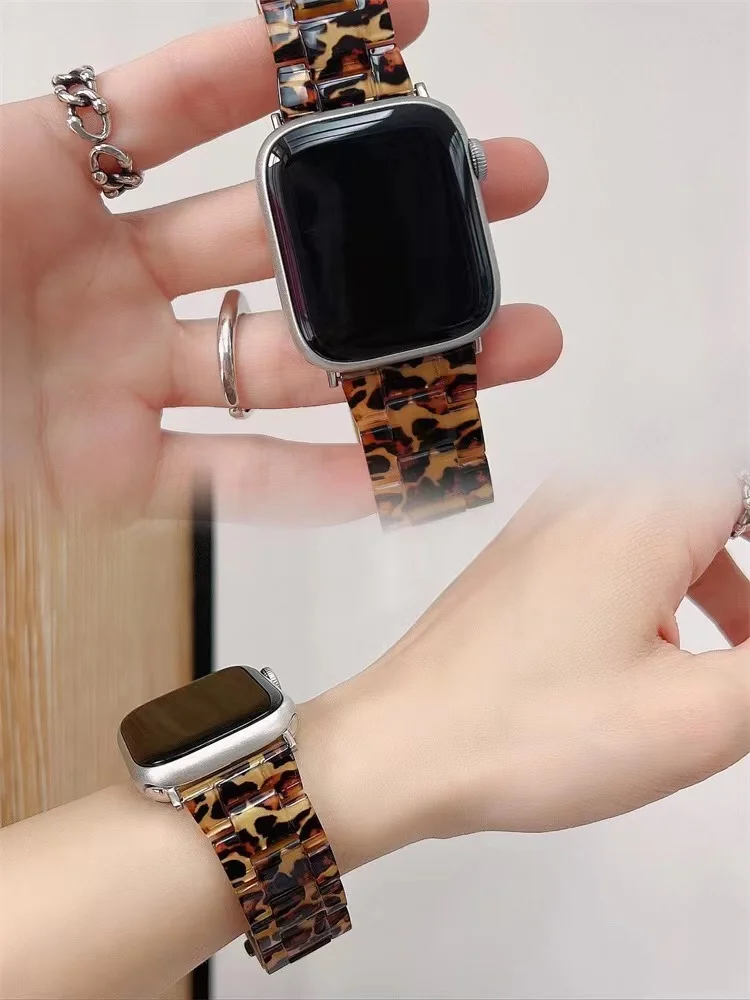 41mm 45mm Women Luxury resin strap for apple watch 7 8 band 6 se 5 4 38mm 40mm 42 44mm sport loop for iwatch Ultra 49mm bracelet