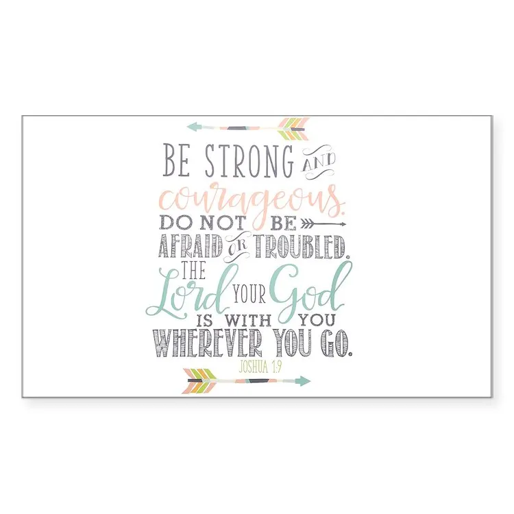 

Наклейка прямоугольная для ноутбука joшуа 1:9 с текстами из Библии, украшение для спальни, автомобиля, красивое мультяшное искусство, модный чемодан для общественных мест