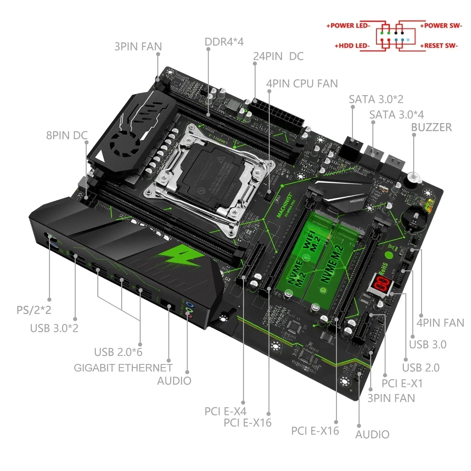 Комбинированный комплект материнской платы MACHINIST X99 Xeon E5 2697 V4 процессор LGA 2011-3 64 ГБ