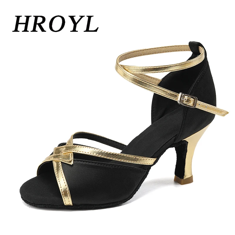 Женская Профессиональная Танцевальная Обувь С Атласным Верхом Для Латинских